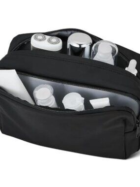 Large Travel Cosmetic Bag Shaving Dopp Kit Lightweight Fabric Multi-Pocket